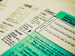 Image showing Retro look Tax forms