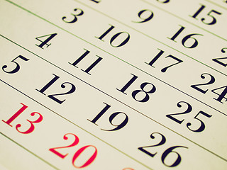 Image showing Retro look Calendar