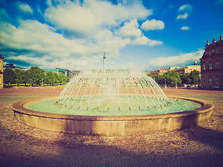 Image showing Retro look Schlossplatz (Castle square) Stuttgart