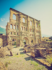 Image showing Retro look Roman Theatre Aosta