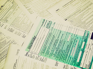 Image showing Retro look Tax forms