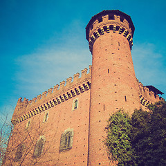 Image showing Retro look Castello Medievale, Turin, Italy