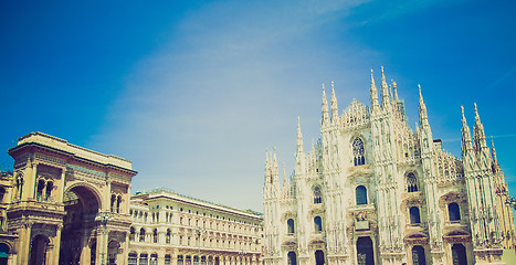 Image showing Retro look Piazza Duomo, Milan