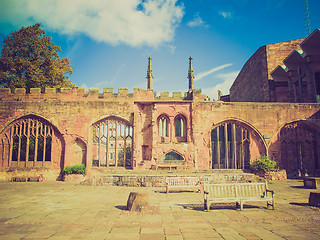 Image showing Retro look Coventry Cathedral ruins