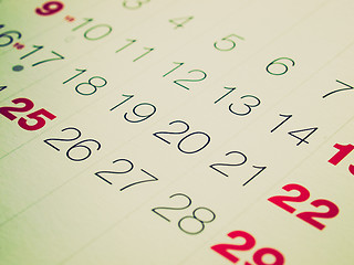 Image showing Retro look Calendar