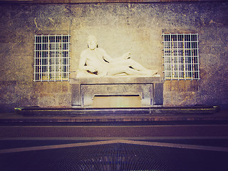Image showing Retro look Po Statue, Turin