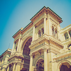 Image showing Retro look Galleria Vittorio Emanuele II, Milan