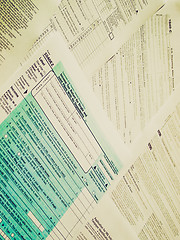 Image showing Retro look Tax forms