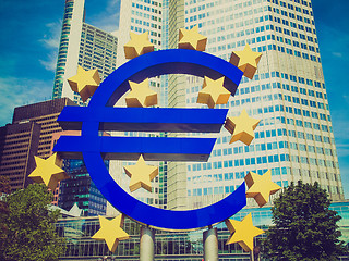 Image showing Retro look European Central Bank in Frankfurt