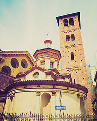 Image showing Retro look Santa Maria and Satiro church, Milan