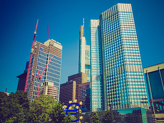 Image showing Retro look European Central Bank in Frankfurt