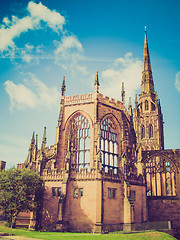 Image showing Retro look Coventry Cathedral