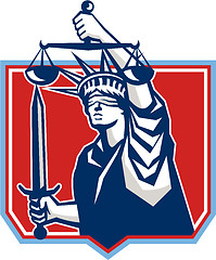 Image showing Statue of Liberty Wielding Sword Scales Justice