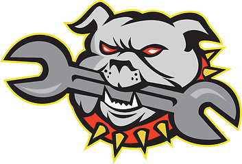 Image showing Bulldog Dog Spanner Head Mascot