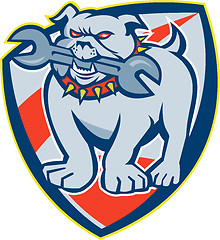 Image showing Bulldog Spanner Mascot Shield