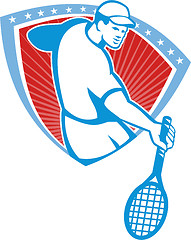 Image showing Tennis Player Racquet Shield Retro