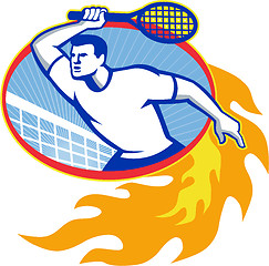 Image showing Tennis Player Racquet Retro