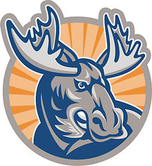 Image showing Angry Moose Mascot Retro