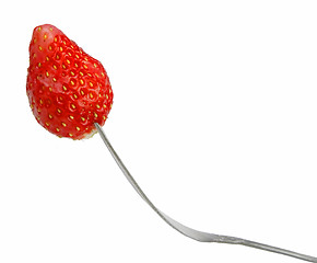 Image showing Strawberry in fork