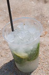 Image showing Mojito on the beach