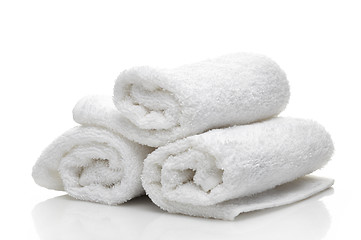 Image showing white spa towels