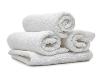 Image showing white spa towels