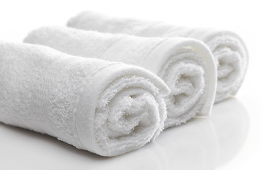 Image showing white spa towels