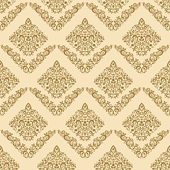 Image showing gold seamless floral elegant wallpaper, vintage pattern background for your design        