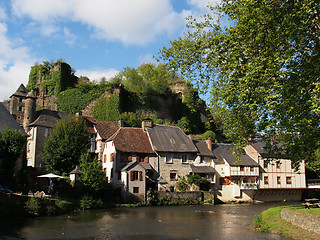 Image showing Segur le Chateau village and Auvezere river, France