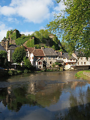 Image showing Segur le Chateau village and Auvezere river, France