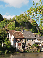 Image showing Segur le Chateau village and Auvezere river, France