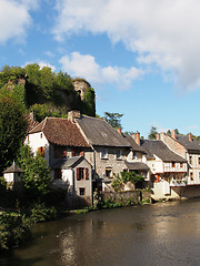 Image showing Segur le Chateau village and Auvezere river, France