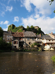 Image showing Segur le Chateau village and Auvezere river, France