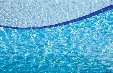 Image showing Blue clear water in swimming pool