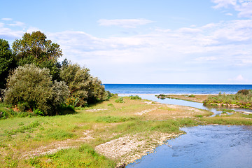 Image showing river, coastline and blue sea 