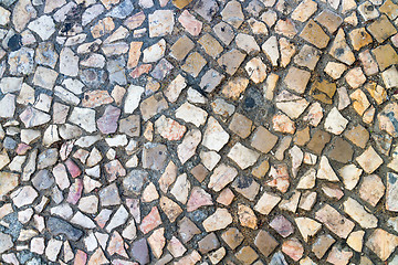 Image showing The cobblestone road is made of pebbles