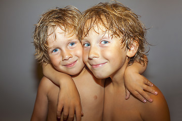 Image showing happy brothers