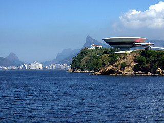 Image showing Niterói Contemporary  Art Museum and Corcovado