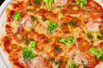 Image showing seafood pizza