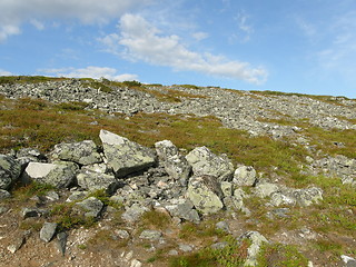 Image showing Arctic rocky hill in Lapland