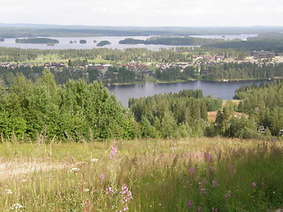 Image showing Tahko ski and lake resort in Finland