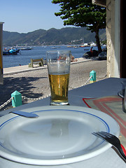 Image showing Restaurant in front of the sea