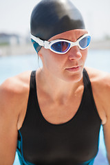 Image showing Portrait of female swimmer