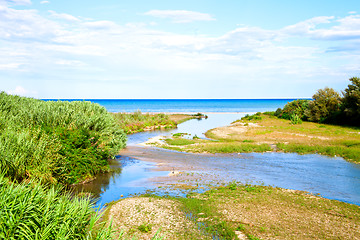 Image showing river, coastline and blue sea 