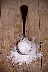 Image showing salt in metal spoon