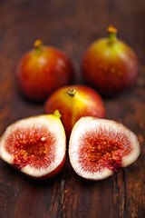 Image showing fresh figs over old wood