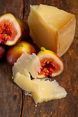 Image showing pecorino cheese and fresh figs 