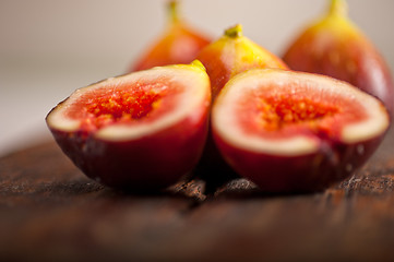 Image showing fresh figs over old wood