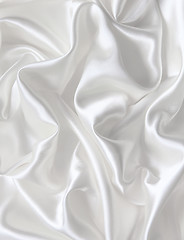 Image showing Smooth elegant white silk as wedding background 