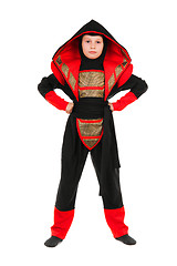 Image showing Boy wearing ninja costume